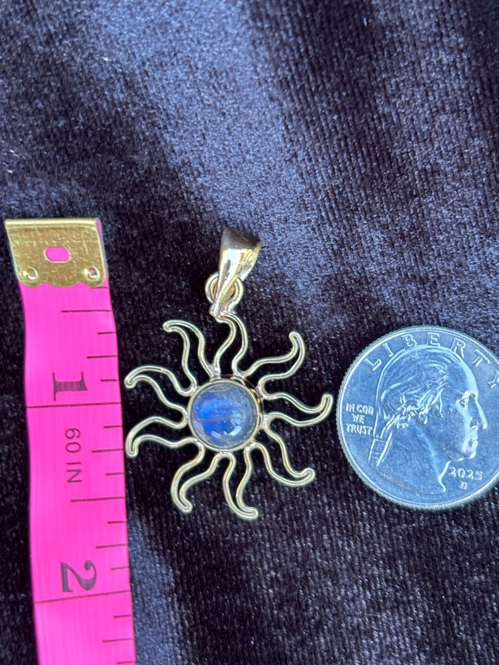 Charles Albert Alchemia Sunburst Pendant with Blue Labradorite - Picture 2 of 5